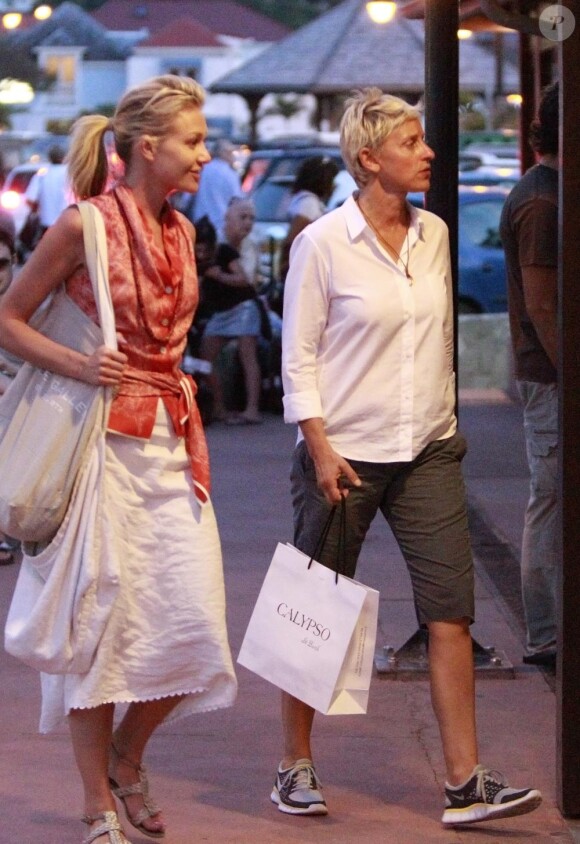 Ellen DeGeneres et Portia de Rossi en vacances à St Barth le 27/12/10