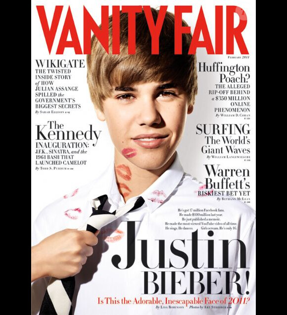 Justin Bieber fait la couverture de Vanity Faire du mois de février 2011.