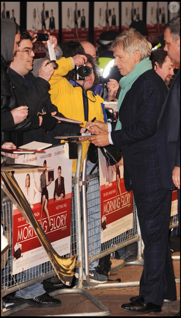 Harrison Ford à l'occasion de l'avant-première de Morning Glory, au View Cinema de Leicester Square, à Londres, le 11 janvier 2011.