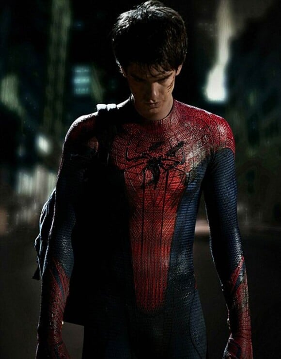 Andrew Garfield sur le tournage de Spider-Man 3D, en janvier 2011.