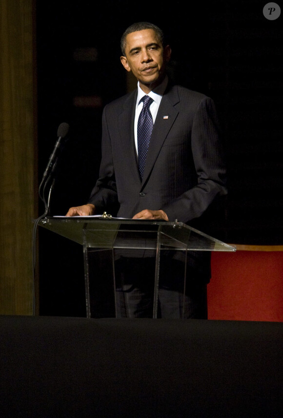 Barack Obama rend hommage au diplomate Richard Holbrooke, disparu le 13 décembre 2010. Kennedy Center à Washington D.C, le 14 janvier 2011