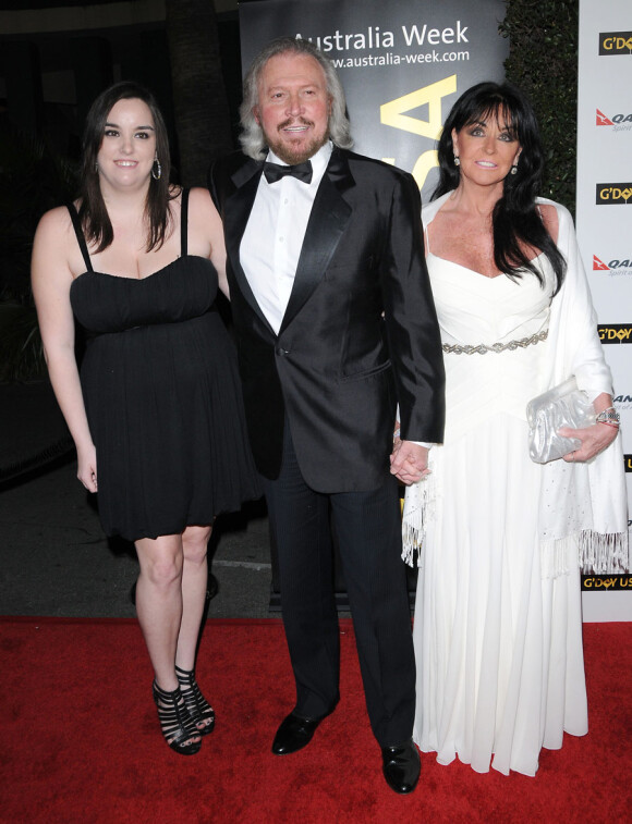 Barry Gibb, Linda Gibb et Alexandra Gibb lors du gala G'Day Black Tie à Hollywood le 22 janvier 2011