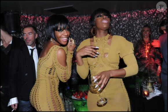 Dawn Richard et Kalenna Harper fêtent le lancement de leur album avec P. Diddy Last Train to Paris à L'Arc, à Paris le 23 janvier 2011