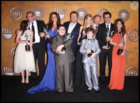 L'heureux casting de Modern Family, gagnant d'un Screen Actors Guild Awards à Los Angeles le 30 janvier 2011