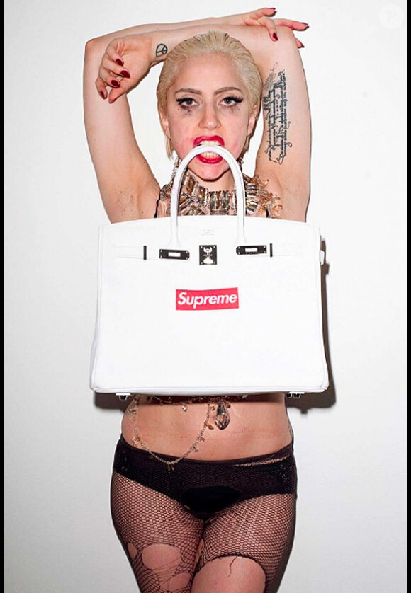 Lady Gaga pose pour la nouvelle campagne Supreme, une marque de skateboard.