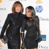 Whitney Houston et sa fille Bobbi Kristina Brown lors de la soirée organisée par le producteur Clive Davis au Berverly Hilton Hotel la veille des Grammy Awards, le 12 février 2011