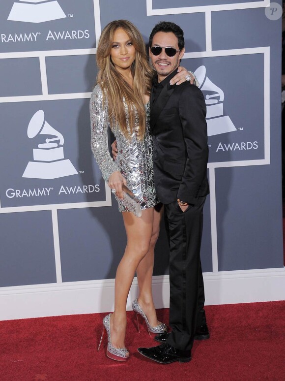 J-Lo et Marc Anthony à la cérémonie des Grammy Awards, le 13 février 2011.