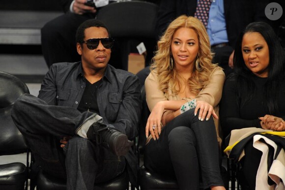Beyoncé et Jay-Z lors des NBA All-Star Game au Staples Center de Los Angeles le 20 février 2011