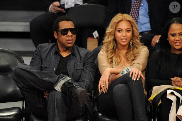 Beyoncé et Jay-Z lors des NBA All-Star Game au Staples Center de Los Angeles le 20 février 2011
