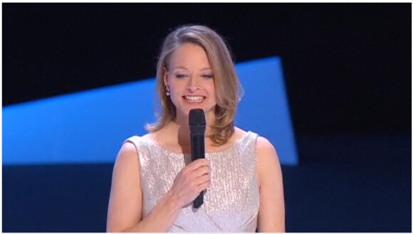Jodie Fostel, présidente du jury, lors de son discours durant la 36e nuit des César, vendredi 25 février.