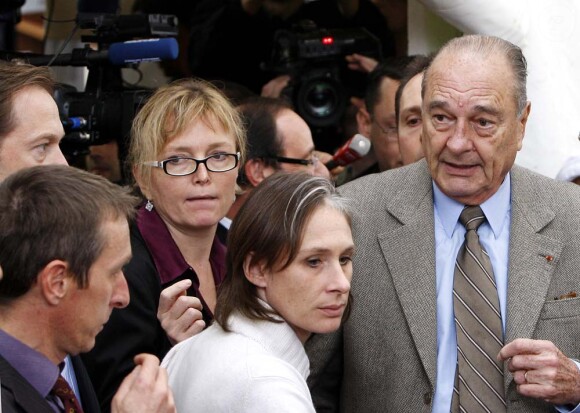 Jacques Chirac et sa fille Claude, salon du livre de Brive-la-Gaillarde, le 7 novembre 2009