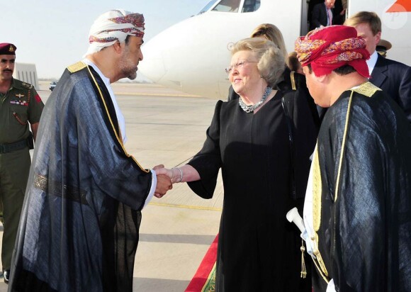Willem-Alexander et Maxima des Pays-Bas accompagnaient le 8 mars 2011 la reine Beatrix dans sa visite à dîner chez le sultan Qaabos bin Said al Said, à Mascate. Ils enchaîneront avec une visite de trois jours au Qatar.