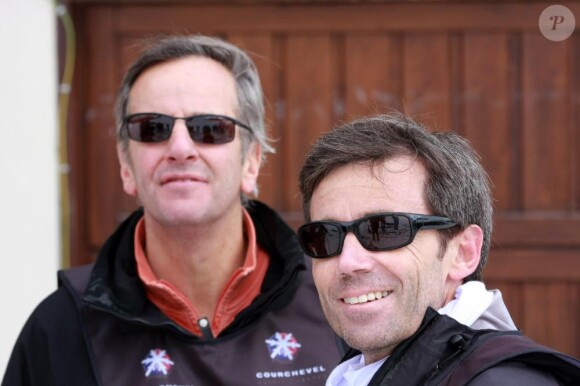 Bernard de la Villardière et David Pujadas à la 5ème édition de la Coupe de l'Info à Courchevel (18,19 et 20 mars 2011)