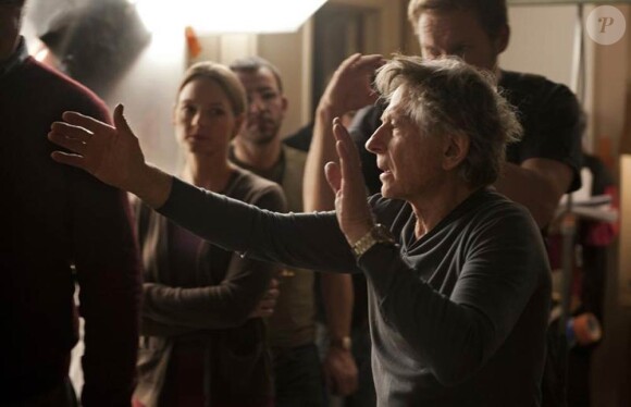 Roman Polanski sur le tournage du Dieu du Carnage, dans les studios de Bry-sur-Marne, en région parisienne, en mars 2011.