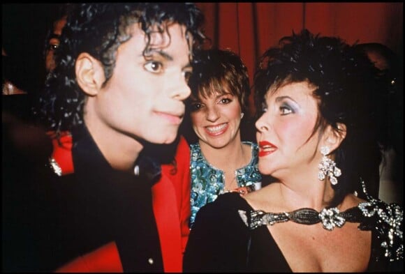 Elizabeth Taylor, Liza Minnelli et Michael Jackson, New York, le 12 mars 1988