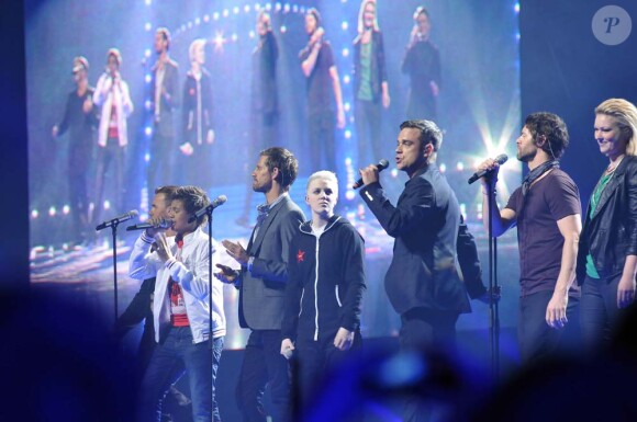 Take That, finale du X Factor danois, à Copenhague, le 25 mars 2011