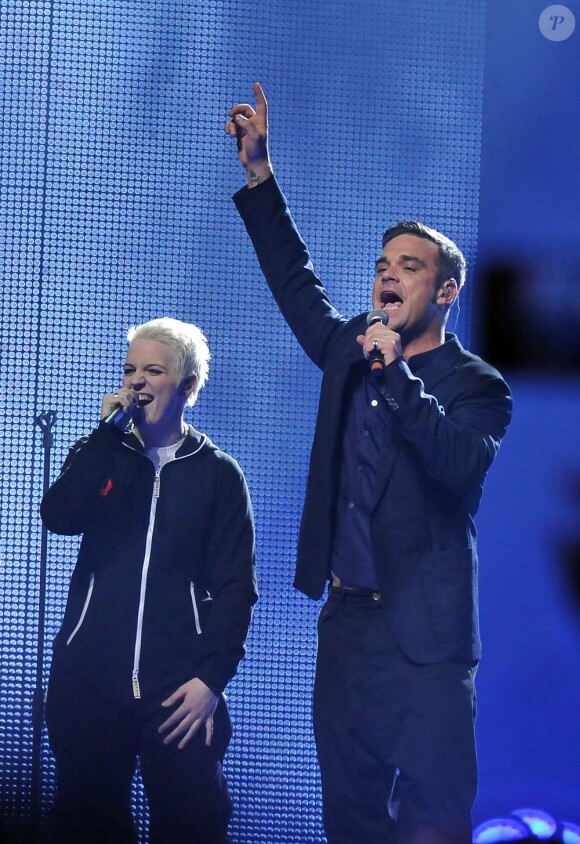 Take That, finale du X Factor danois, à Copenhague, le 25 mars 2011
