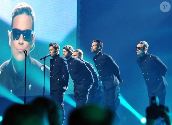 Take That, finale du X Factor danois, à Copenhague, le 25 mars 2011