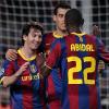 Eric Abidal sous les couleurs du FC Barcelone, quelques semaines avant son opération au foie, en février 2011.