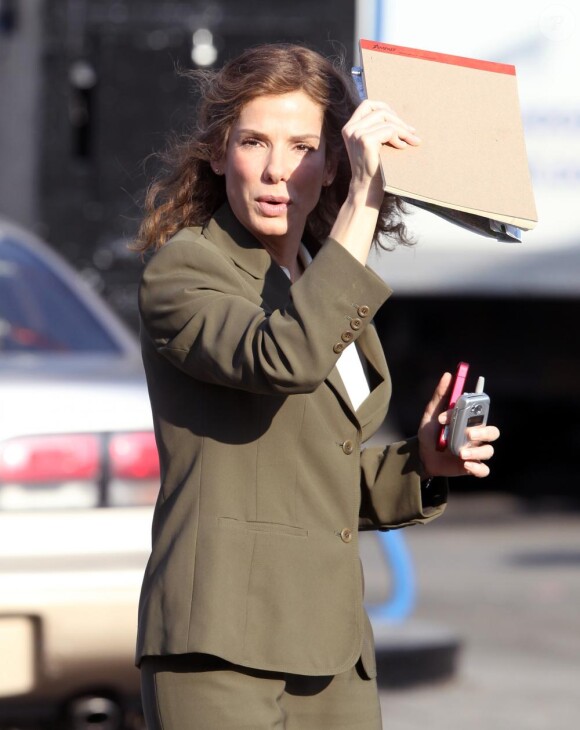 Sandra Bullock, sur le tournage du film Extremely Loud and Incredibly Close, le 18 mars 2011 à New York.