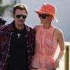 Johnny Hallyday et Laeticia en famille, à Pacific Palisades, le 3 avril 2011.
