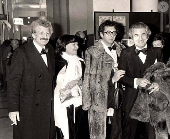Yves Robert, Danièle Delorme, son fils Xavier Gélin et son ex-mari et père de Xavier, Daniel Gélin, lors de la soirée des César en 1978