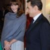 Carla Bruni-Sarkozy et son époux Nicolas en décembre 2010 lors de sa visite officielle en Inde