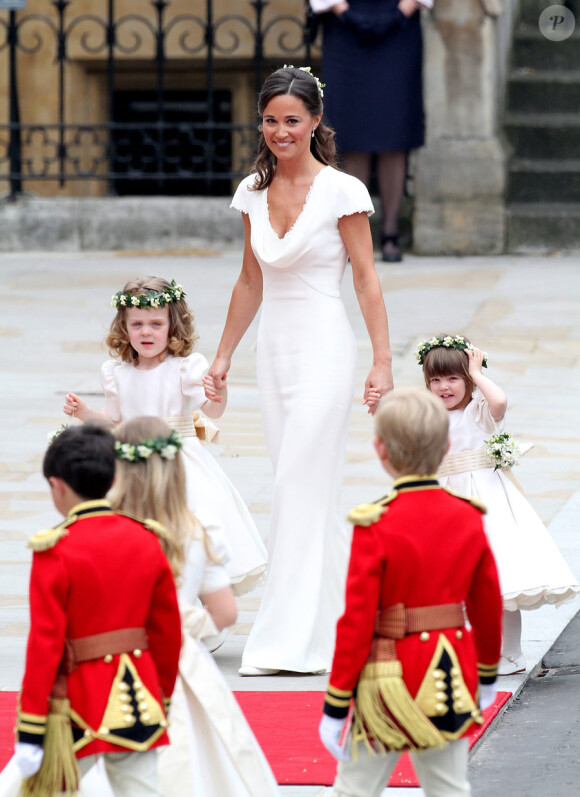 Pippa Middleton à l'Abbaye de Westminster à l'occasion du mariage de sa soeur Kate avec le Prince William, le 29 avril 2011