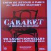 L'affiche de Cabaret, qui débutera le 6 octobre prochain !