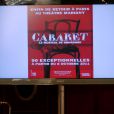 L'affiche de  Cabaret , qui débutera le 6 octobre prochain ! 