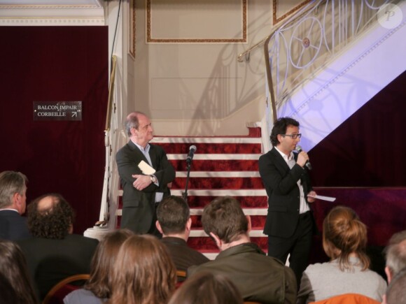 Pierre Lescure et Laurent Bentata lors de la conférence de presse au Théâtre Marigny le 5 mai 2011