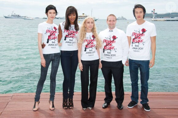 Naomi Campbell et Franca Sozzani à Cannes, le 15 mai, pour la promotion de leur collecte de fonds Fashion for relief en faveur du Japon.