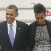 Barack et Michelle Obama arrivent à Dublin, lundi matin, le 23 mai 2011.