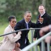 Barack et Michelle Obama au départ de Moneygall, le 23 mai 2011.