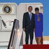 Barack et Michelle Obama arrivent à Londres, lundi soir, le 23 mai 2011.