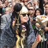 Lady Gaga, promotion de l'album Born This Way à la sortie de l'émission de David Letterman, à New York, le 23 mai 2011.