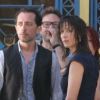Sophie Marceau et Gad Elmaleh sur le tournage d'Un bonheur n'arrive jamais seul, à Paris le 25 mai 2011