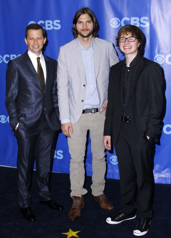 Le nouveau trio de Mon Oncle Charlie - Ashton Kutcher, Jon Cryer et Angus T. jones - soirée CBS à New York, le 18 mai 2011