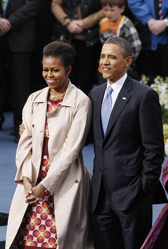 Michelle Obama en Marc Jacobs et Barack Obama lors de leur visite européenne en mai 2011