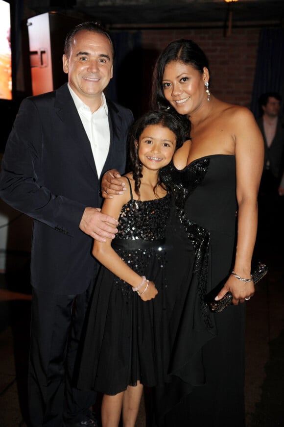 Jean-Georges Vongerichten, sa femme Marja et leur fille Chloe lors de la soirée de présentation de la série télévisée Kimchi Chronicles à New York le 1er juin 2011