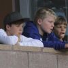 Brooklyn, 12 ans, Roméo, 8 ans, et Cruz, 6 ans assistent au match de  leur père David Beckham avec les Galaxy contre D.C. United, à Los  Angeles, le 3 juin 2011.