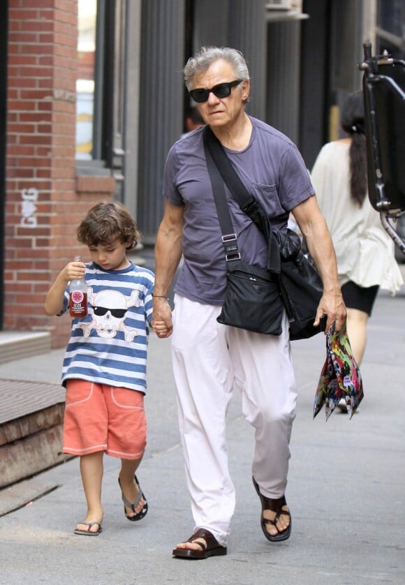 Harvey Keitel et Roman, son plus jeune fils, le 9 juin à New York