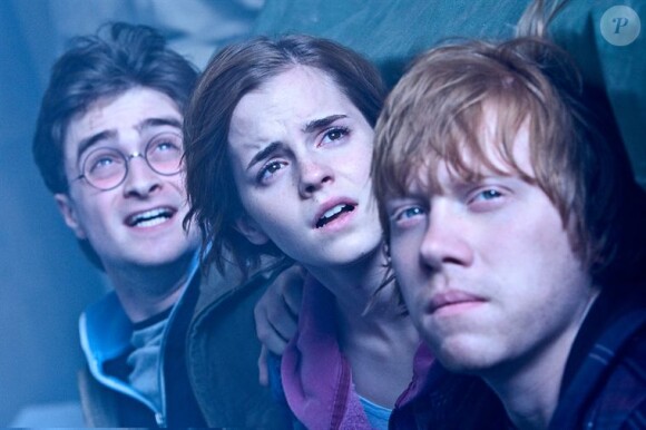 Harry, Hermione et Ron dans Harry Potter et les Reliques de la Mort - Partie 2, en salles le 13 juillet 2011.