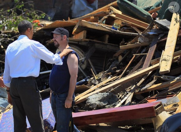 La ville de Joplin, dévastée, après les tornades a accueilli Barack Obama