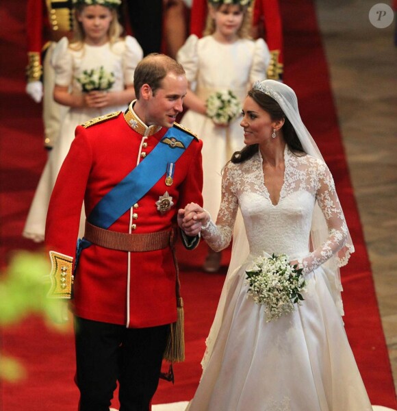 Kate Middleton et le prince William le jour de leur mariage, le 29 avril 2011, à Londres.