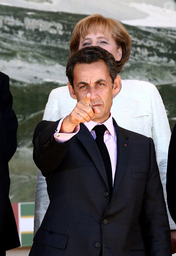 Angela Merkel  et Nicolas Sarkozy : une amitié à laquelle il ne faut pas toucher ! A L'Aquila, 9 juillet 2009
