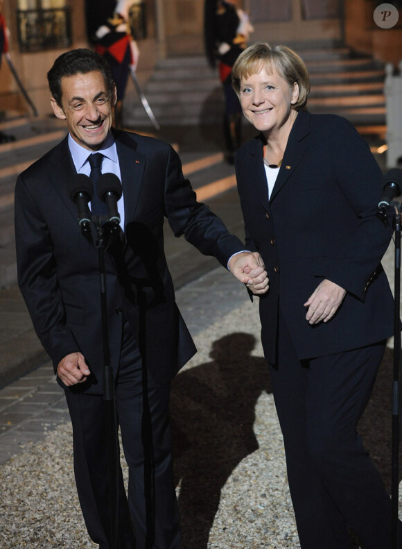 Angela Merkel  et Nicolas Sarkozy dînent à l'Elysée le 28 octobre 2009