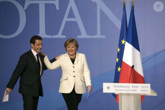 Angela Merkel  et Nicolas Sarkozy à Strasbourg le 4 avril 2009. Un tandem de choc !