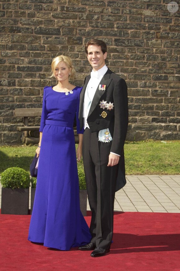 Le prince Pavlos, diadoque de Grèce, et la princesse Marie-Chantal assistaient, le 18  juin 2011, au mariage religieux de la princesse Nathalie de  Sayn-Wittgenstein-Berleburg et d'Alexander Johanssmann, en l'église  protestante de Bad Berleburg, en Allemagne.