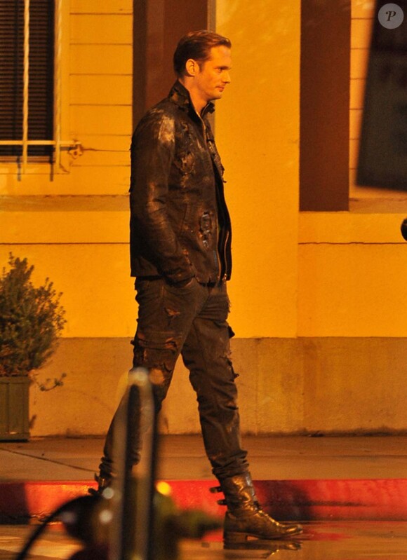 Alexander Skarsgard sur tournage de True Blood, saison 4, à La Puente, le 9 juin 2011.